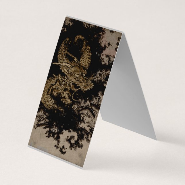 Cartão De Visita Dragão de Tinta Antigo Legendário (Verso)