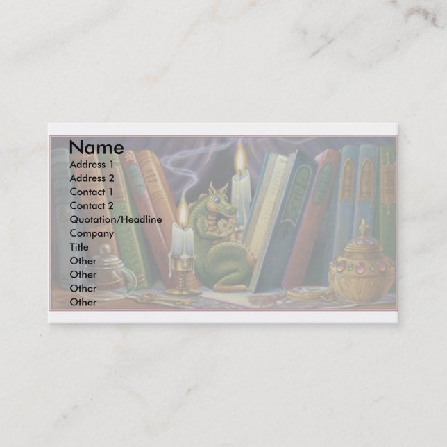 Cartão De Visita Dragão do biscoito (Frente)