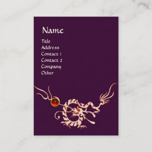Cartão De Visita DRAGÃO DO MAR 2 RUBY MONOGRAM branco vermelho roxo