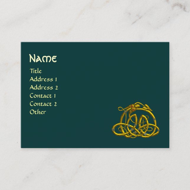 Cartão De Visita DRAGÃO HÍPER, verde (Frente)