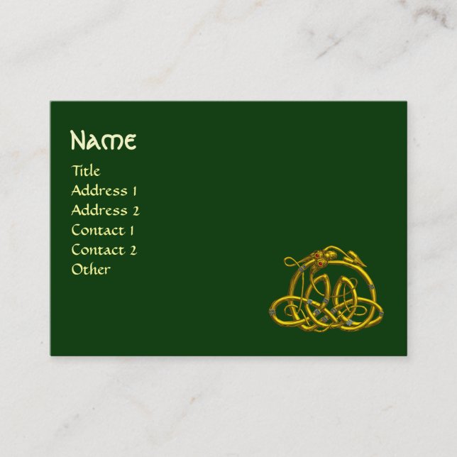 Cartão De Visita DRAGÃO HÍPER, verde (Frente)