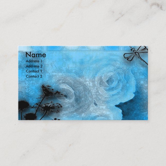 Cartão De Visita dragfly azuis (Frente)