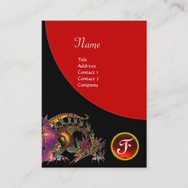 Cartão De Visita DRAGO GEM STONE MONOGRAMA roxo violeta preto roxo (Frente)