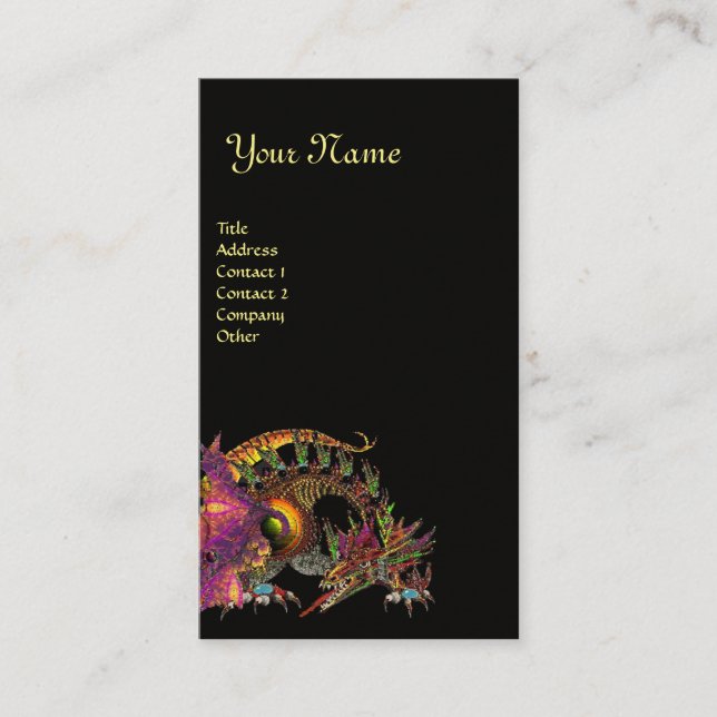 Cartão De Visita DRAGO Monograma, roxo preto (Frente)