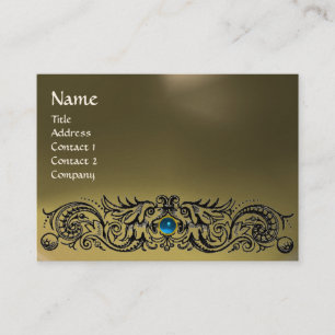 Cartão De Visita DRAGÕES CELTICOS MONOGRAMAS AGATE cinza safira azu