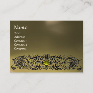 Cartão De Visita DRAGÕES CELTICOS MONOGRAMAS cinza AGATE amarelo t