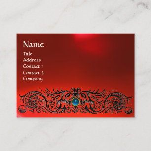 Cartão De Visita DRAGÕES CELTICOS MONOGRAMAS RUBY azul-safira