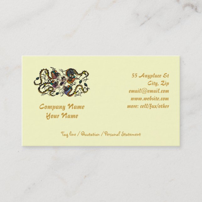 Cartão De Visita Dragões de Combate a Dragões (Frente)