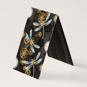 Cartão De Visita Dragões-do-galho-do-mar em fundo listrado castanho