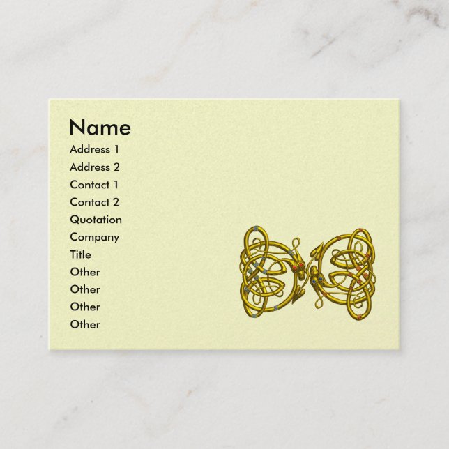 Cartão De Visita DRAGON LOVE, papel metálico de platina (Frente)