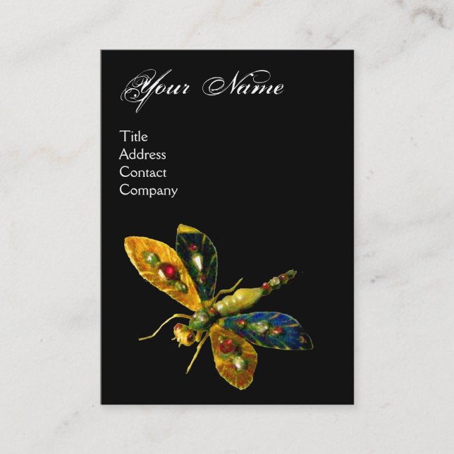 Cartão De Visita DRAGONFLY ANTIGO BRINCO MONOGRAMA ,Preto (Frente)