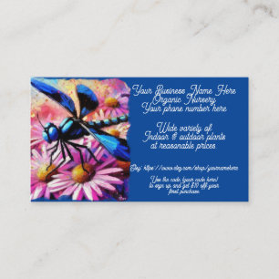 Cartão De Visita Dragonfly Daisies Plant Nursery Compra Sales Etsy