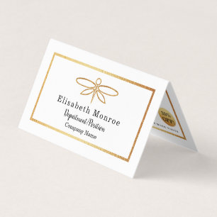 Cartão De Visita Dragonfly Gold Foil - Lealdade dupla