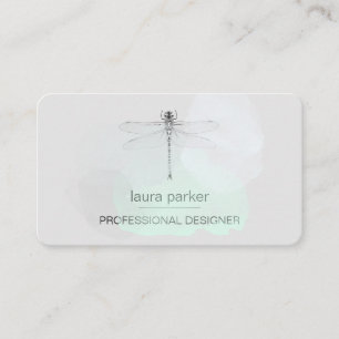 Cartão De Visita Dragonfly Professional Mínimo Preto e Branco