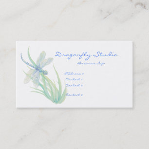 Cartão De Visita Dragonfly Verde Azul de Cor Mola Personalizada