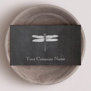 Cartão De Visita Dragonfly Vintage Etching Chalkboard