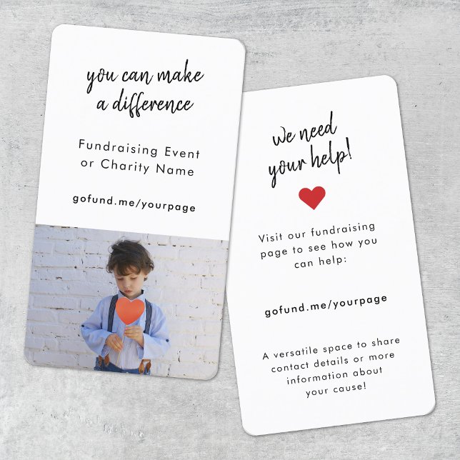 Cartão De Visita Drenagem de fundos | Doação de Evento de Caridade  (Criador carregado)