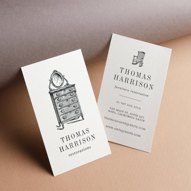 Cartão De Visita Dresser antigo | Mobiliário Vintage (Criador carregado)