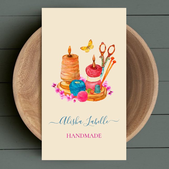 Cartão De Visita Dressmaker Agulhas para costurar serrações feitas  (Criador carregado)