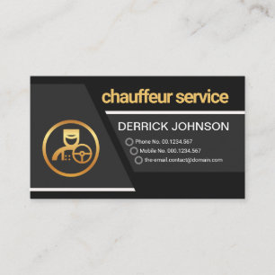 Cartão De Visita Driver de Chauffeur de Camadas de Trapézio de Cinz
