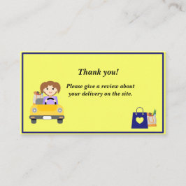Cartão De Visita Driver de entrega para mulheres Obrigado por revis