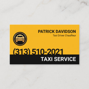 Cartão De Visita Driver de táxi para camadas amarelas amarelas min