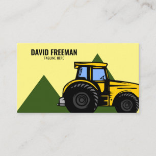 Cartão De Visita Driver de trator amarelo Fazenda exclusivo