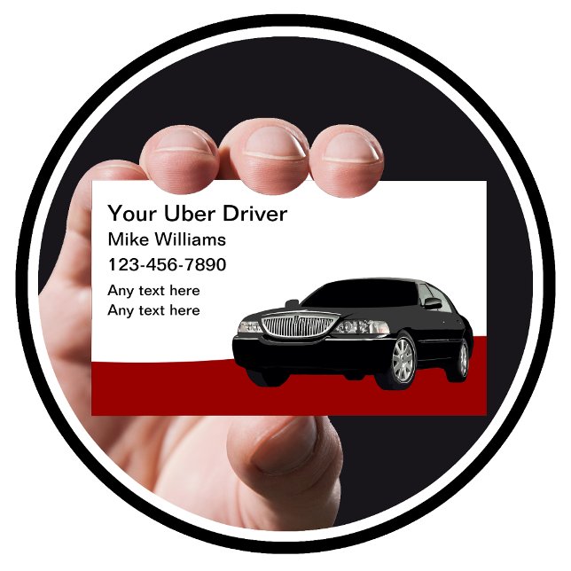 Cartão De Visita Driver Uber Para Serviço De Ocultação De Carro (Criador carregado)