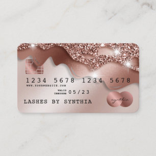 Cartão De Visita Drives de Rosa Dourada Glitter Estimulados com Car