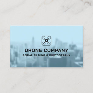 Cartão De Visita Drone de logotipo do skyline da cidade