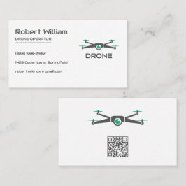 Cartão De Visita Drone Minimalista | Código QR do Operador de UAV M