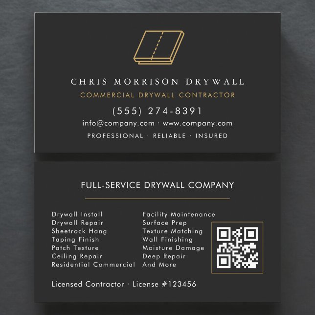 Cartão De Visita Drywall Company QR Code (Criador carregado)
