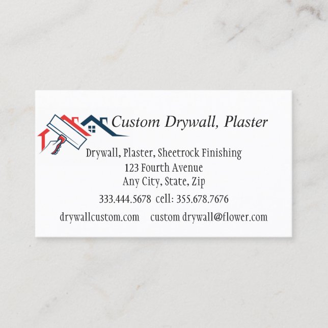 Cartão De Visita Drywall, Plaster, Sheetrock Finishing (Frente)