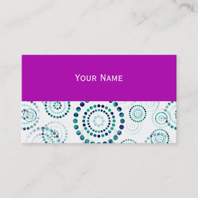 Cartão De Visita Dts Circle Power Flowers II + seu backgr. & ideia (Frente)