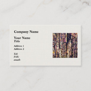 Cartão De Visita Duas Casas de Pássaros nos Bosques de Outono