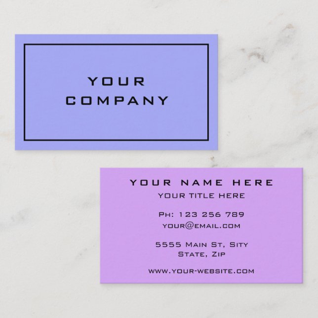 Cartão De Visita Duas Cores Frescas - Moderno Profissional Elegante (Frente/Verso)