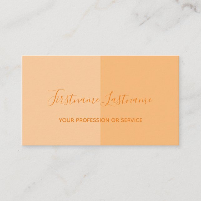 Cartão De Visita Duas vezes metade dividida por caligrafia em laran (Frente)