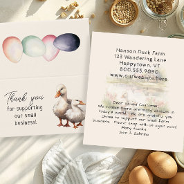 Cartão De Visita Duck Farmers Homestead Eggs Folded Business Cards