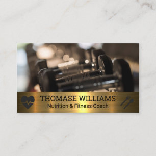 Cartão De Visita Dumbbeldes Malhação Metálico