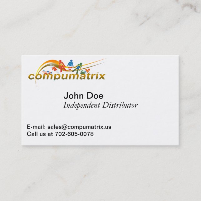 Cartão de visita dupla finalidade de Compumatrix (Frente)