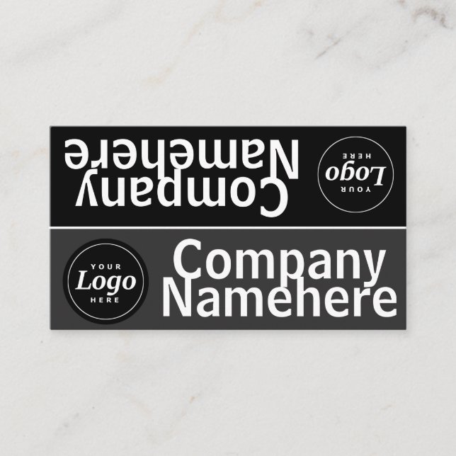 Cartão de visita duplo em escala de cinza (Frente)