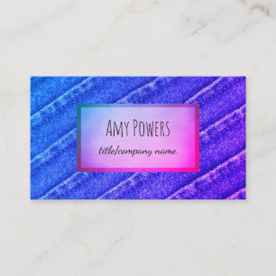 cartão de visita duplo lado azul e roxo personaliz