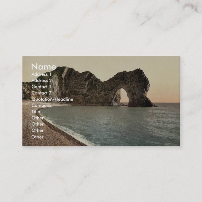 Cartão De Visita Durdle Door, Lulworth, England Classic Photochrom (Frente)