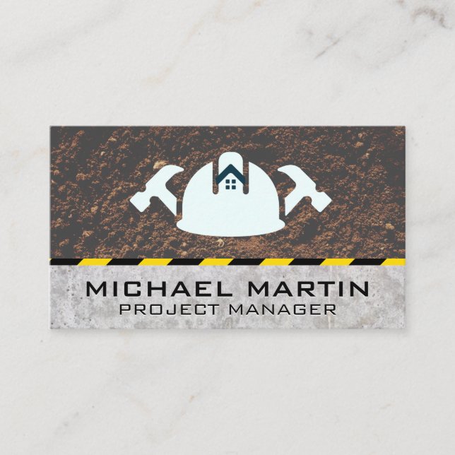 Cartão De Visita Duro Hat Hammers | Pulley Hook | Construção (Frente)