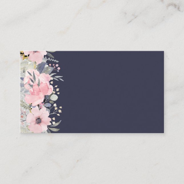 Cartão De Visita Dusty Blue Greenery - Stationery BUDGET (Frente)