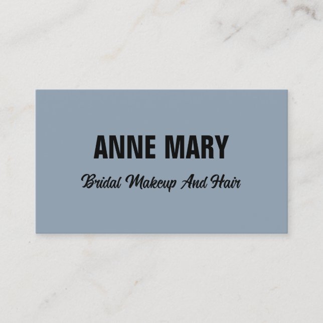 Cartão De Visita Dusty Blue Wedding Bridal Hair Makeup Artista Salo (Frente)