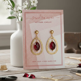 Cartão De Visita Dusty Rose Blush Pink Art Jewelry Display Card