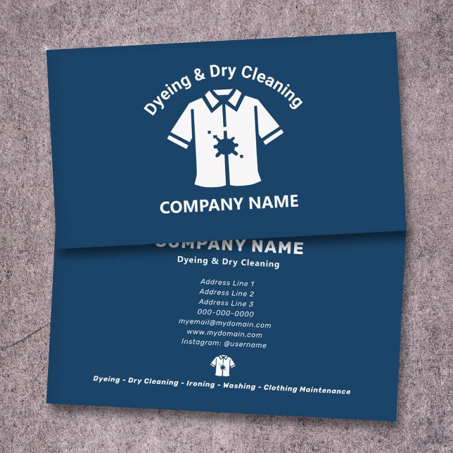 Cartão De Visita Dyeing & Dry Cleaning Blue (Dyeing & Dry Cleaning Blue Business Card)