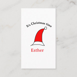 Cartão De Visita É Natal Papais noeis vermelho esse nome é simples