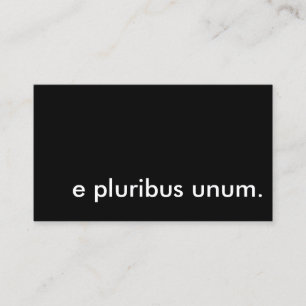 Cartão De Visita E pluribus unum.